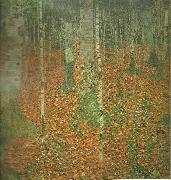 Gustav Klimt bondgard med bjorkar oil painting